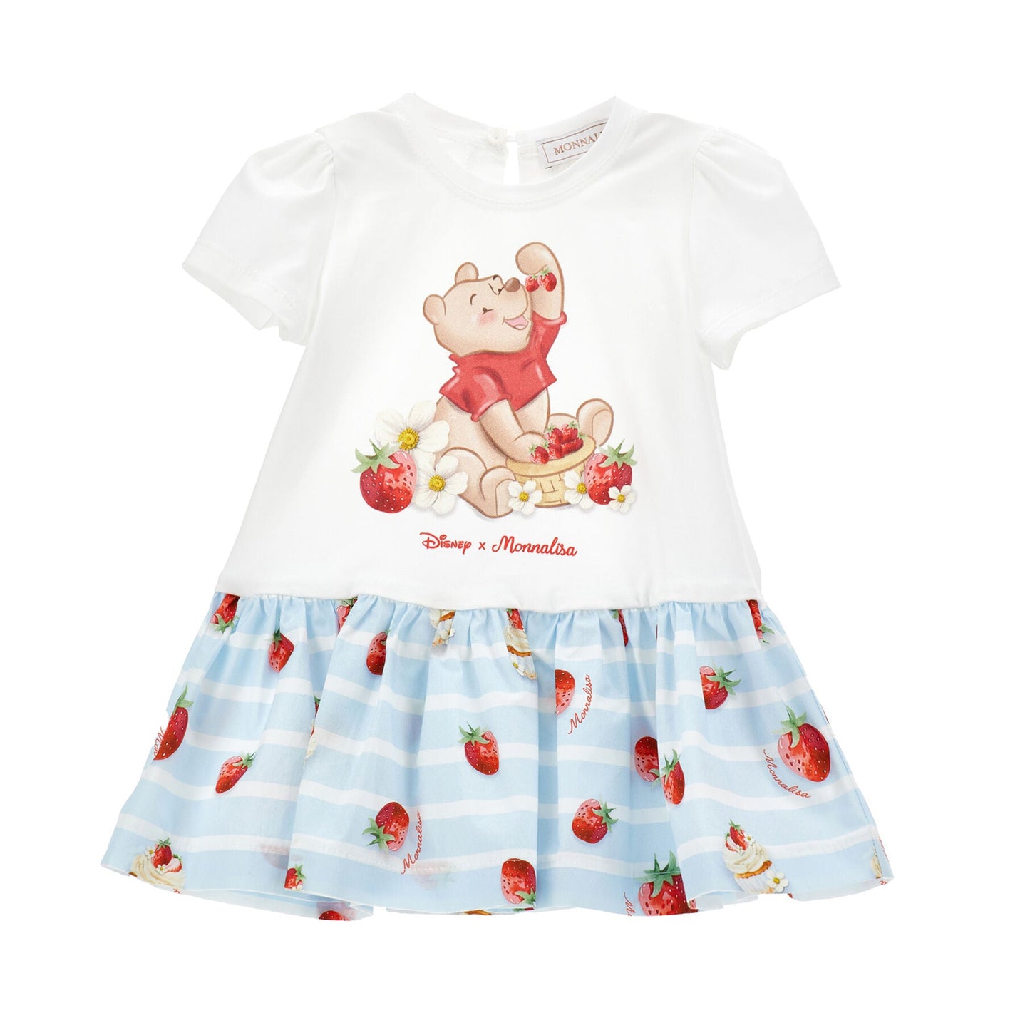 Monnalisa Baby Girl's Winnie The Pooh Strawberry Dress