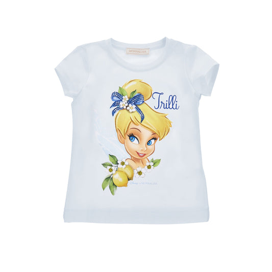 Monnalisa Girl's Tinkerbell White T-Shirt