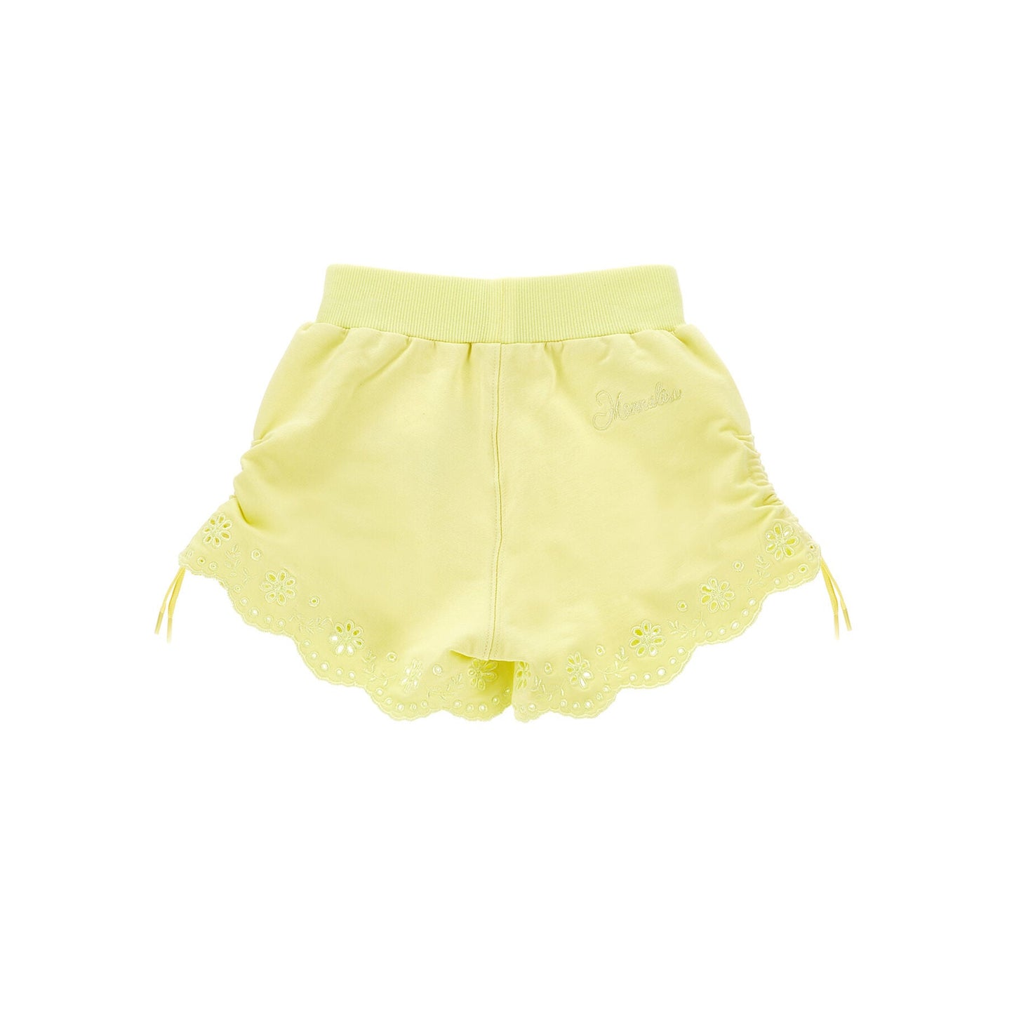 Monnalisa Girl's Yellow Embroidered Shorts