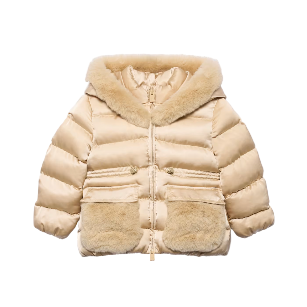 Abel&Lula Almond Satin Coat