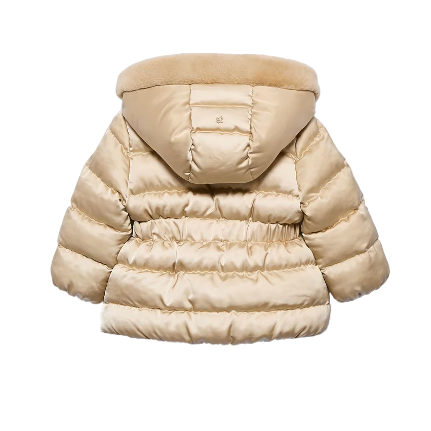 Abel&Lula Baby Girl's Almond Satin Coat