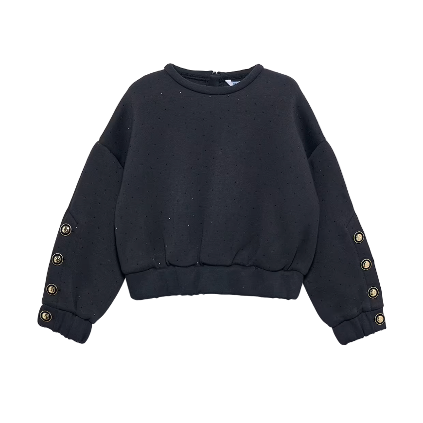 Abel&Lula Girl's Black Rhinestone Jumper