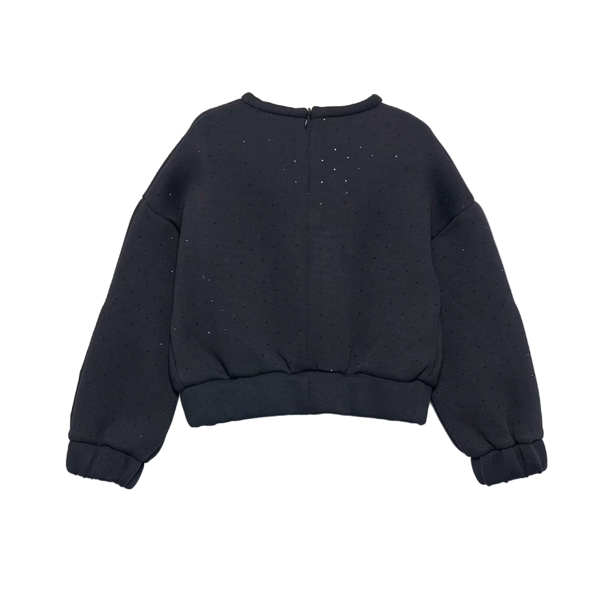 Abel&Lula Girl's Black Rhinestone Jumper