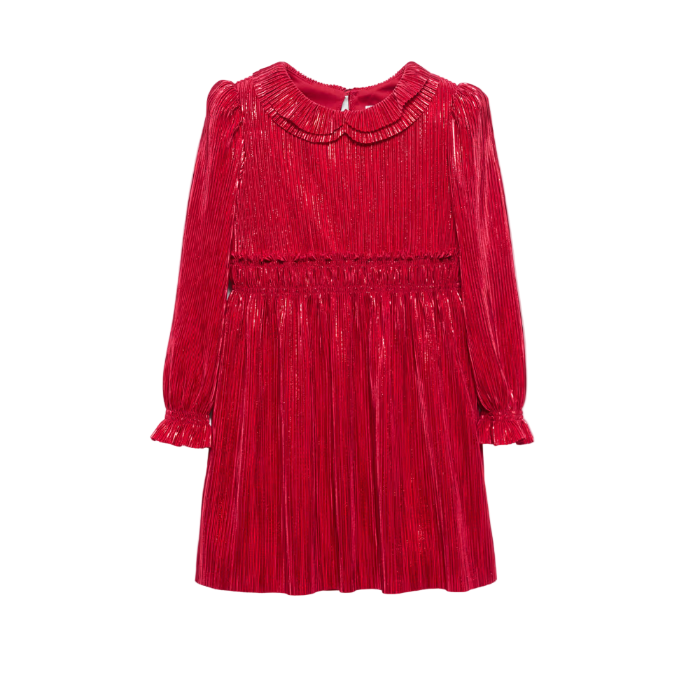 Abel&Lula Girl's Red Shiny Pleated Dress | Vanilla Jnr