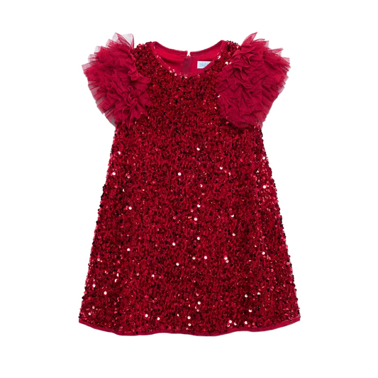 Abel&Lula Girls Sequin & Tulle Dress | Vanilla Jnr