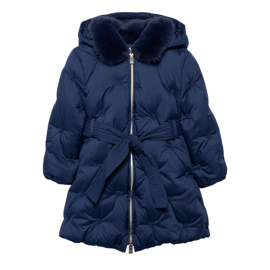 Abel&Lula Navy Quilted Winter Coat | Vanilla Jnr