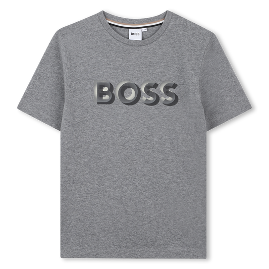 Hugo Boss Boy's Heather Grey Short-Sleeved T-Shirt
