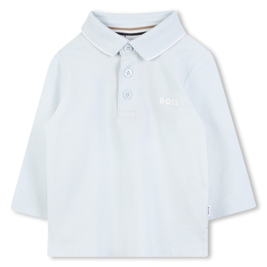 Hugo Boss Baby Boy's Pale Blue Long-Sleeved Polo Shirt