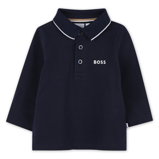 Hugo Boss Baby Boy's Navy Long-Sleeved Polo Shirt
