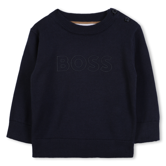 Hugo Boss Baby Boy's Navy Knitted Long Sleeved Sweater