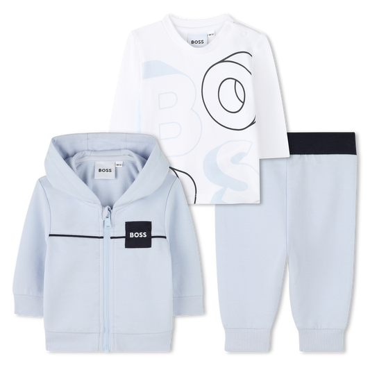 Hugo Boss Baby Boy's Pale Blue 3-Piece Jogger Set