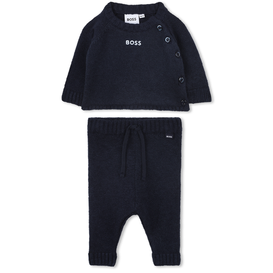 Hugo Boss Baby Boy's Navy Knitted Sweater & Pants Set