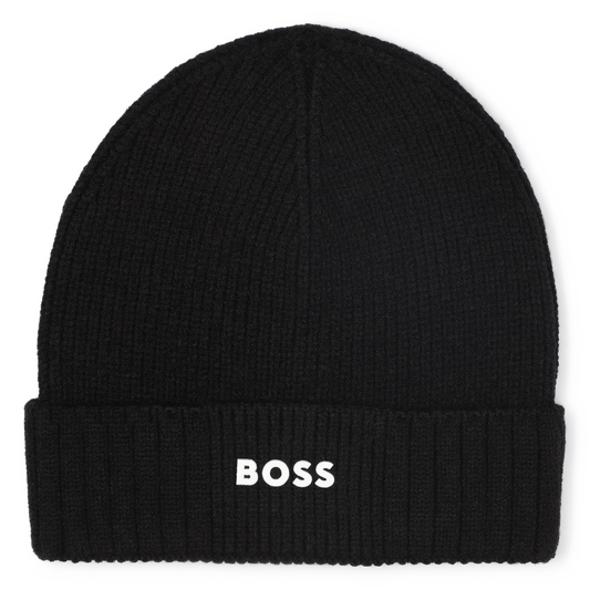 Hugo Boss Boy's Black Knitted Beanie