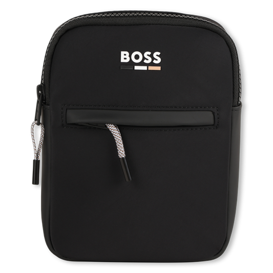 Hugo Boss Boy's Black Coated Textile Messenger Bag