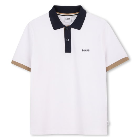 Hugo Boss Boy's White Short-Sleeved Polo