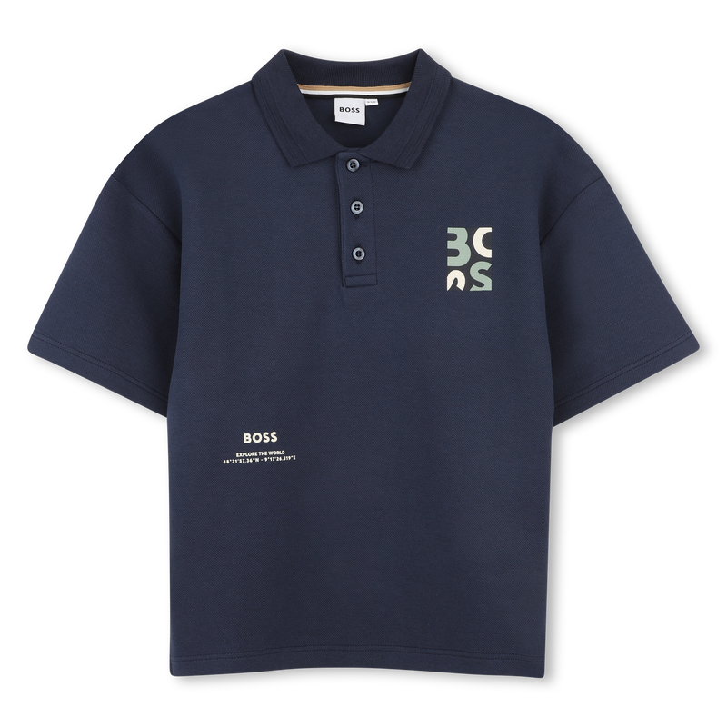 Hugo Boss Boy's Navy Short-Sleeved Patch Polo