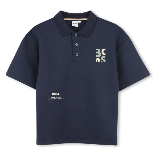 Hugo Boss Boy's Navy Short-Sleeved Patch Polo