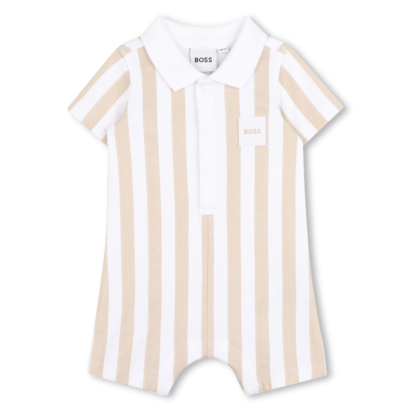 Hugo Boss Baby Boy's Stone Striped Button Playsuit