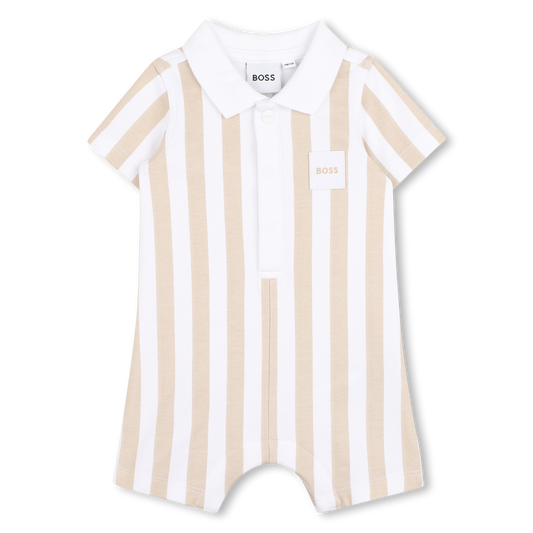 Hugo Boss Baby Boy's Stone Striped Button Playsuit
