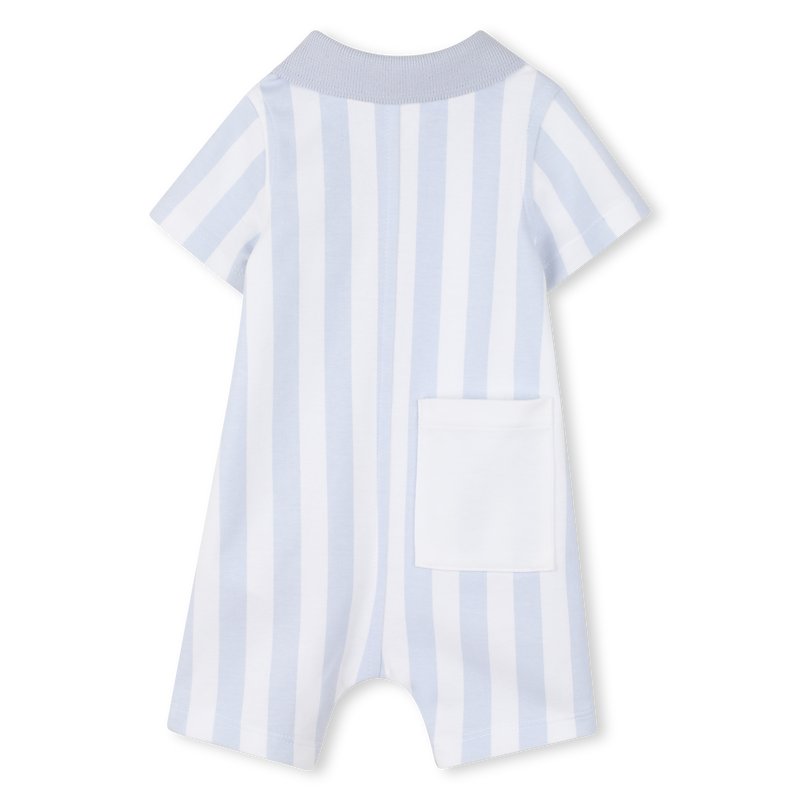 Hugo Boss Baby Boy's Pale Blue Striped Button Playsuit