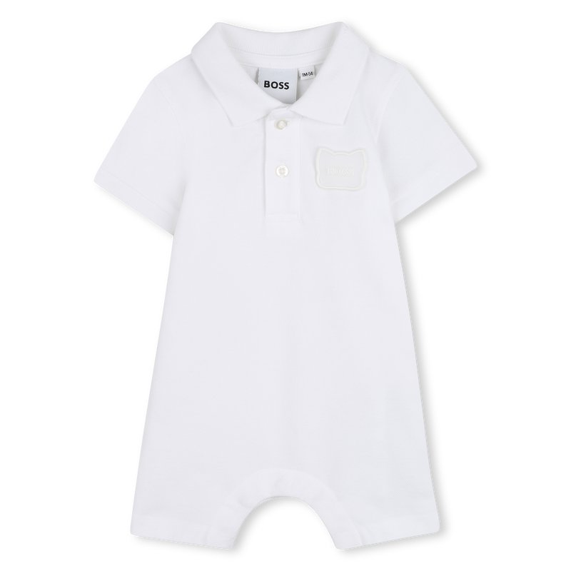 Hugo Boss Baby Boy's White Button Playsuit