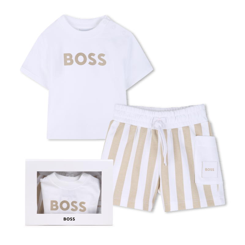 Hugo Boss Baby Boy's Stone & White T-Shirt Set