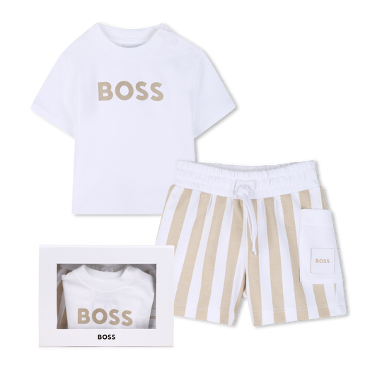 Hugo Boss Baby Boy's Stone & White T-Shirt Set