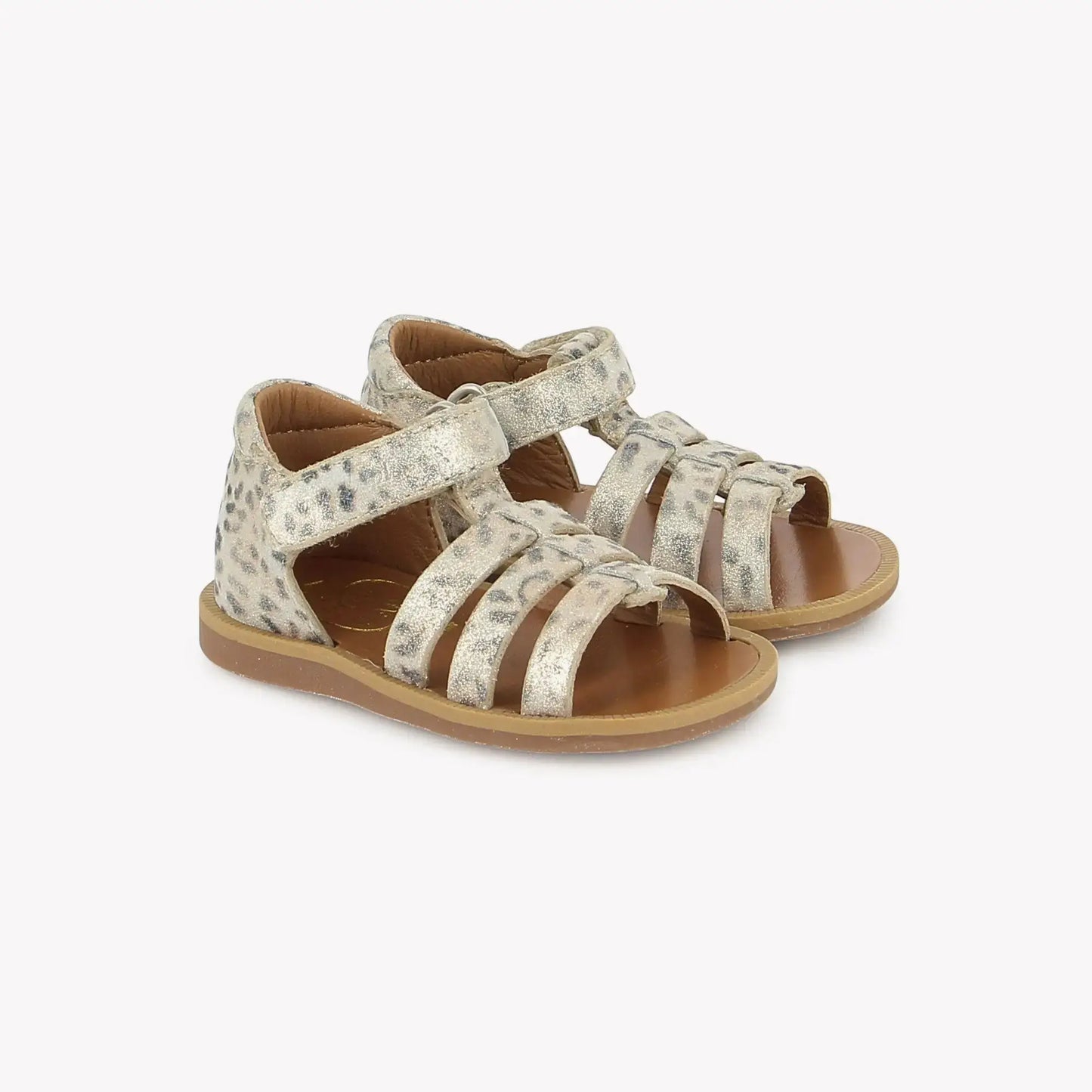Pom D Api Baby Girl's White & Platinum Poppy Strap Sandals