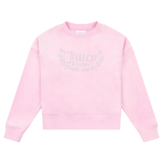 Juicy Couture Girl's Pinky Lilac Chiffon Crew Neck & Joggers Set