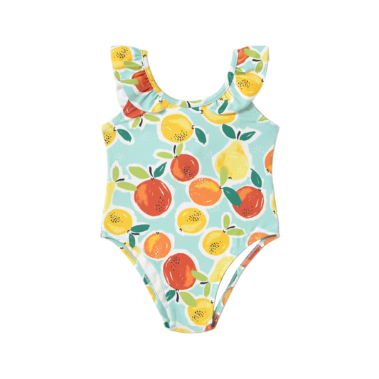 Mayoral Baby Girl's Aqua Fruit Pattern Swimsuit