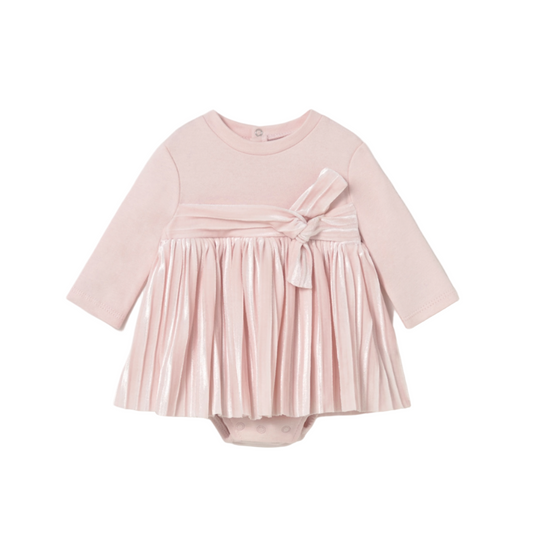 Mayoral Baby Girl's Rose Pink Combined Towelling Romper