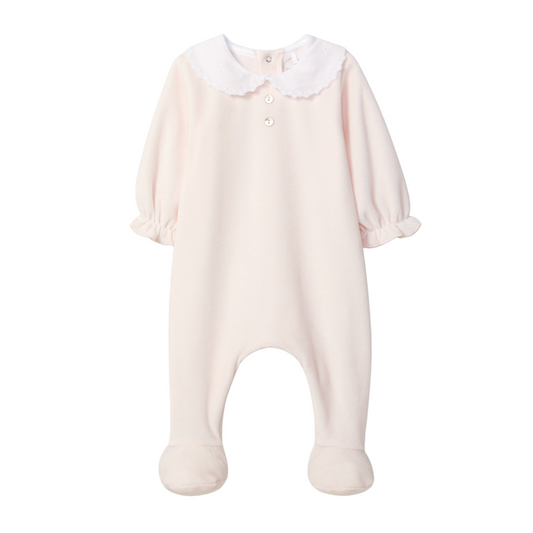 Laranjinha Baby Girl's Pink Collared Babygrow