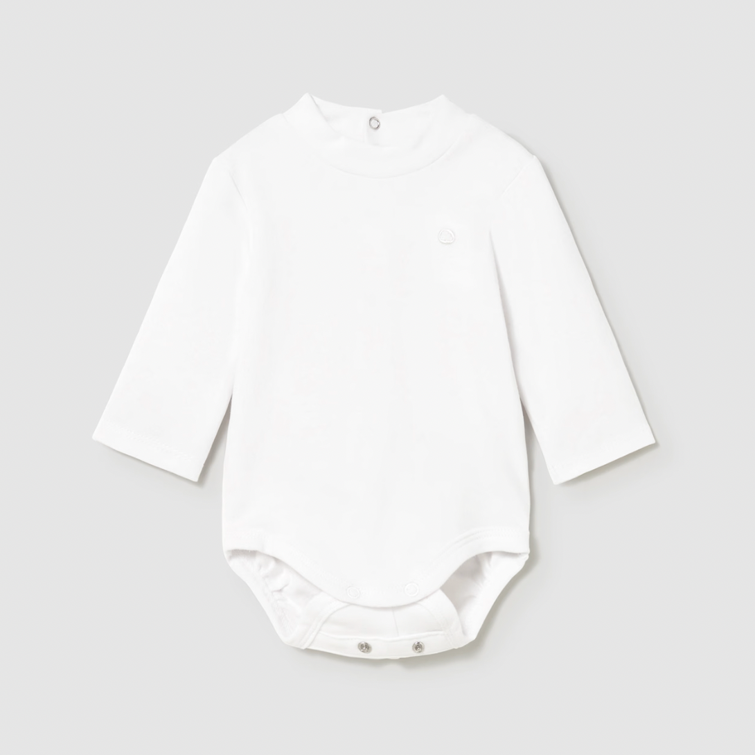 Mayoral Baby Boy's Vanilla Semi-Snug Collar Babygrow