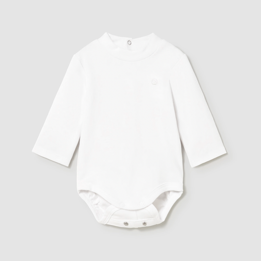 Mayoral Baby Boy's Vanilla Semi-Snug Collar Babygrow