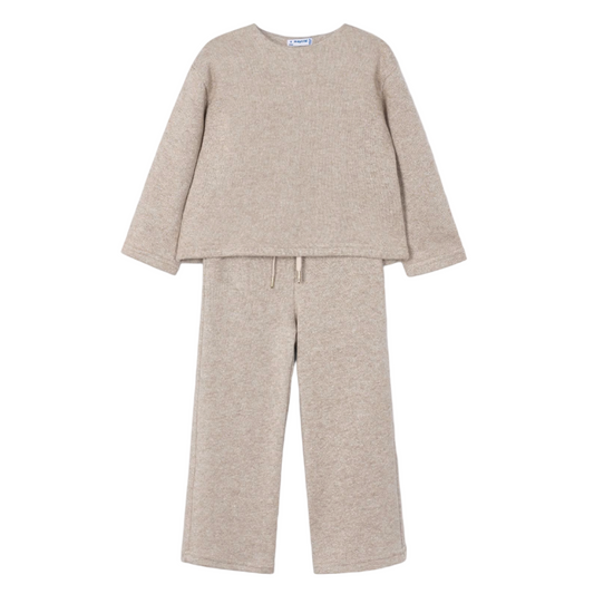 Mayoral Girl's Toffee Trousers & Jumper Knitted Set