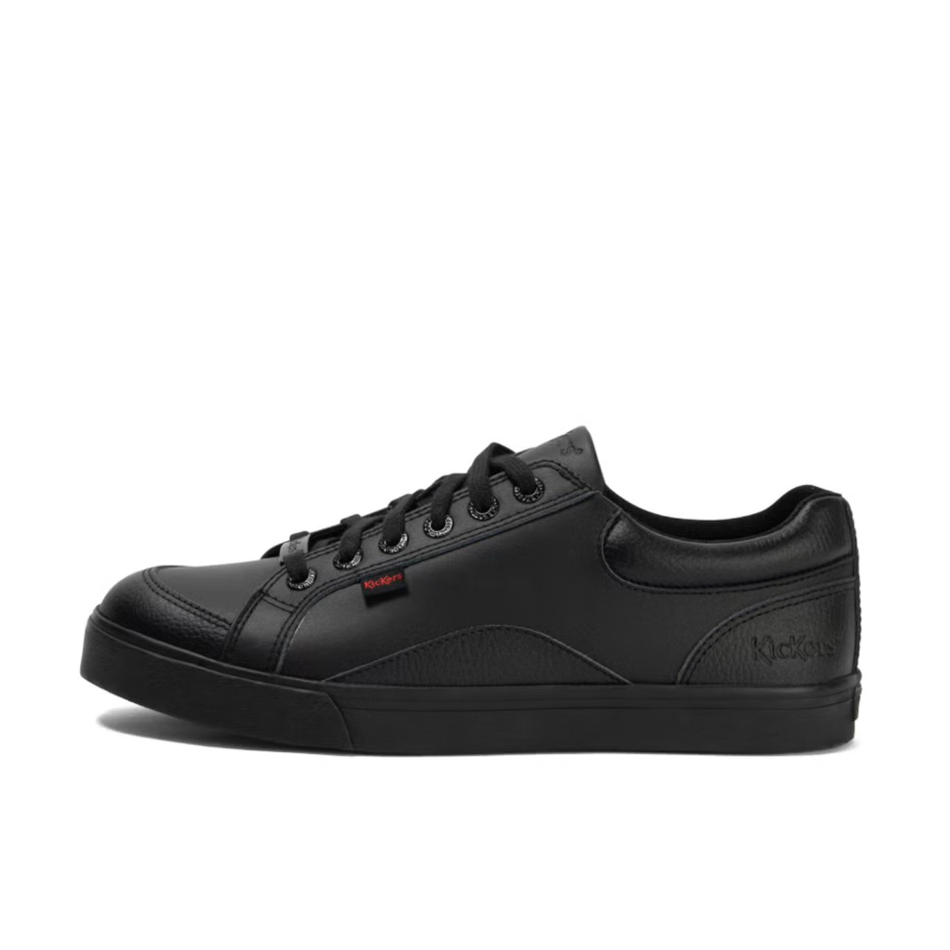 Kickers Boy's Black Leather Tovni Lo Mix