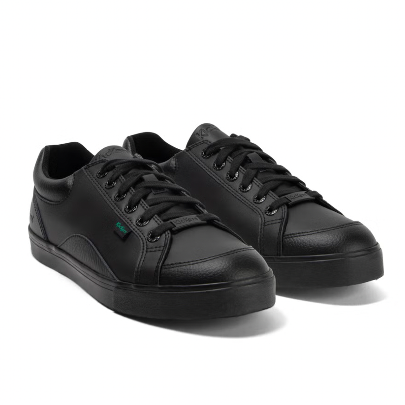 Kickers Boy's Black Leather Tovni Lo Mix