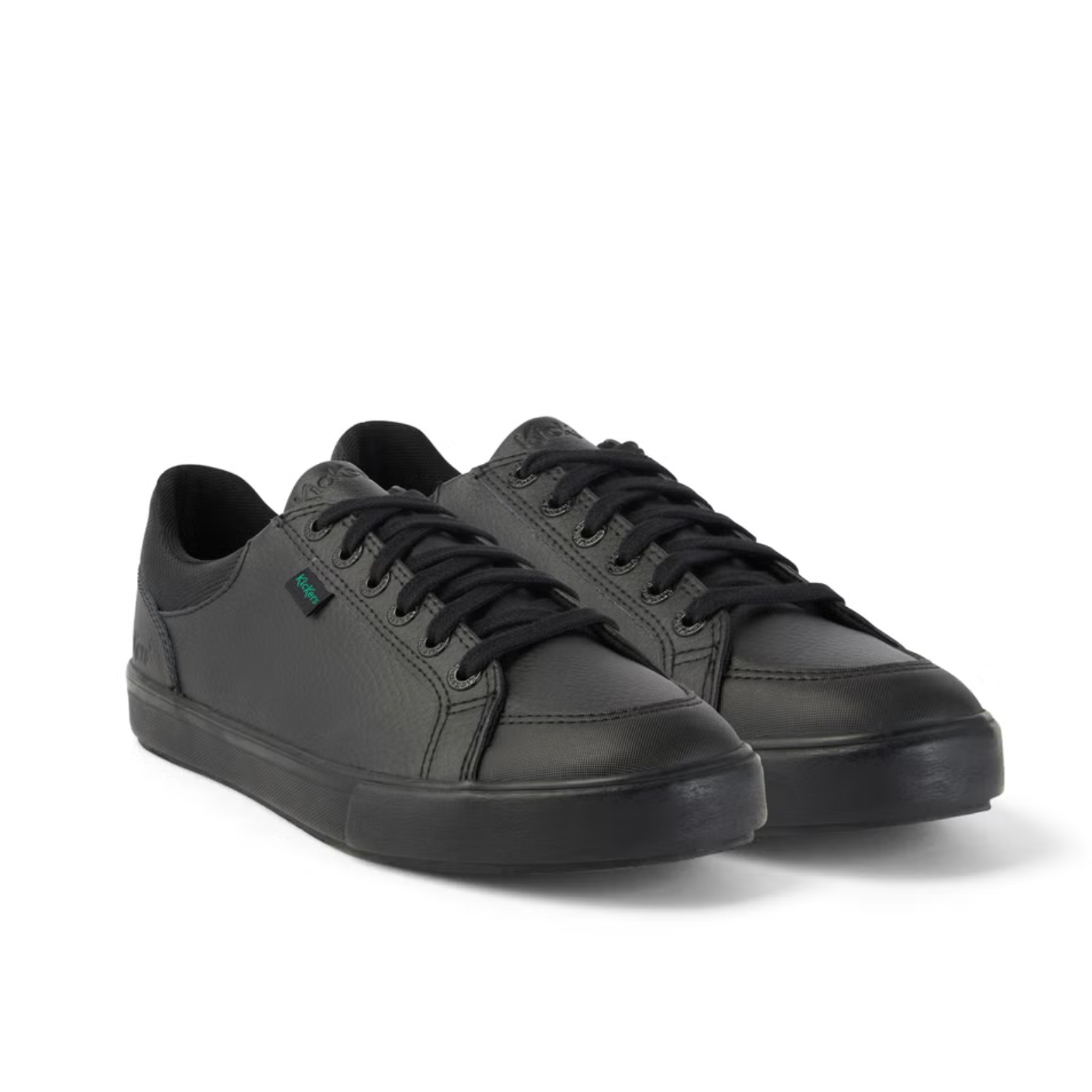 Kickers Boy's Black Leather Tovni Lo School Shoes