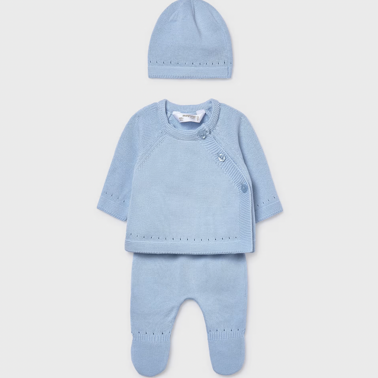 Mayoral Baby Boy's Sky Blue Knitted 3 Piece Set