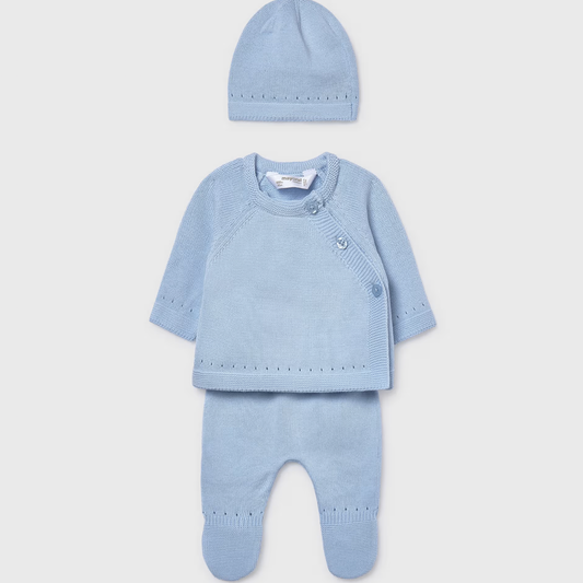Mayoral Baby Boy's Sky Blue Knitted 3 Piece Set