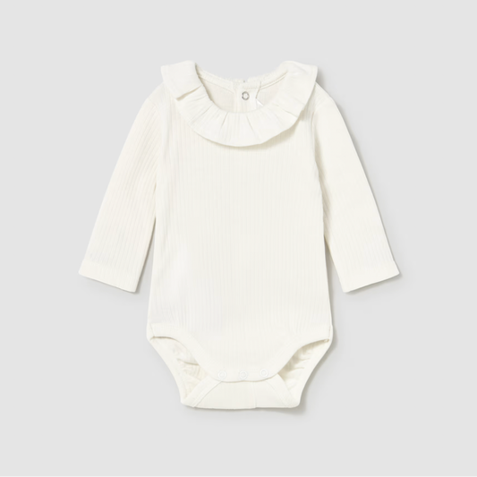 Mayoral Baby Girl's Natural Ruffle Bodysuit