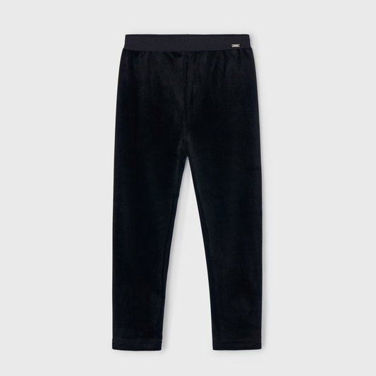 Mayoral Girl's Black Velvet Leggings