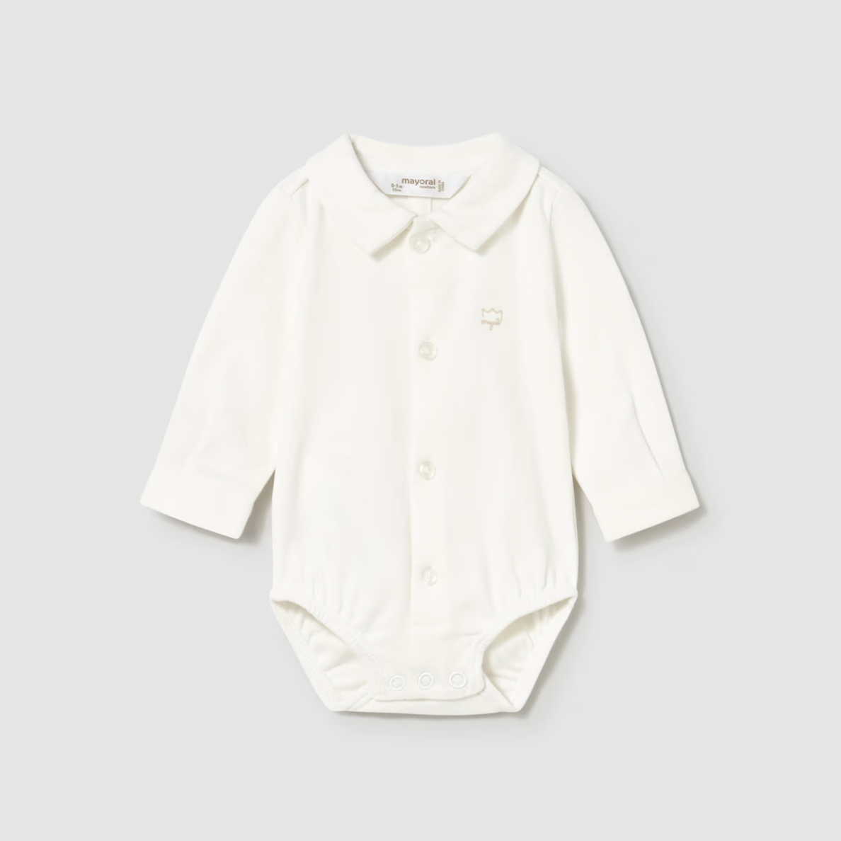 Mayoral Baby Boy's Cream Shirt Bodysuit
