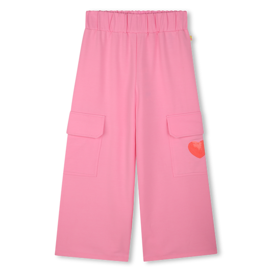 Billie Blush Girl's Pink Wide-Leg Fleece Trousers