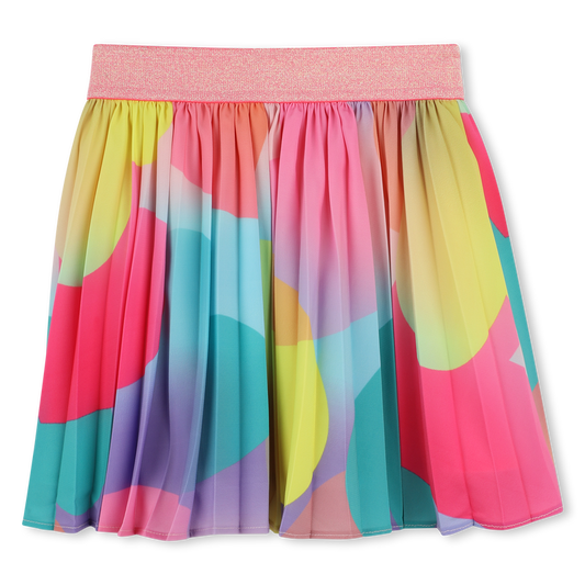 Billie Blush Girl's Multi Pleated Printed Skirt