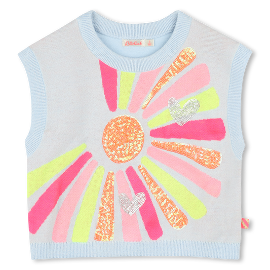 Billie Blush Girl's Ice Water Blue Knitted Vest Top