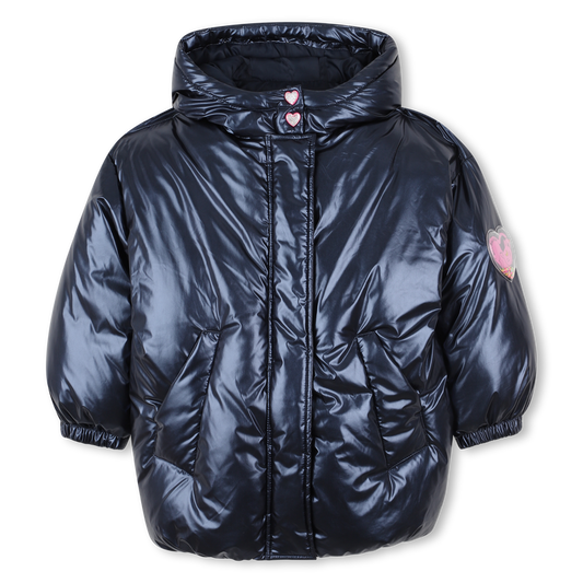 Billie Blush Girl's Navy Hooded Down Jacket