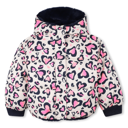 Billie Blush Girl's Pink Leopard Print Reversible Coat