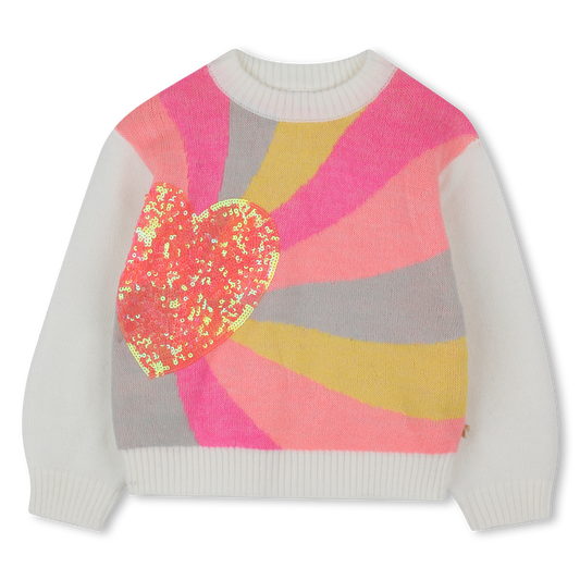 Billie Blush Girl's Ivory Knitted Sweatshirt