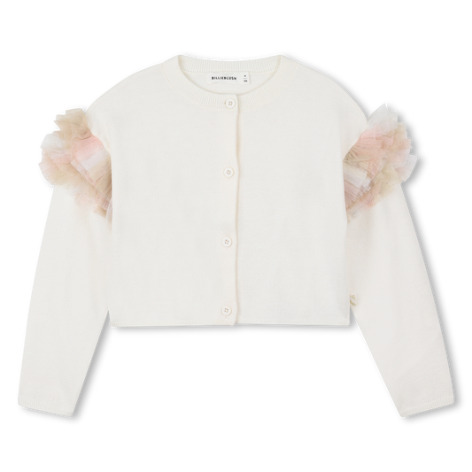 Billie Blush Girl's Ivory Knit Cardigan